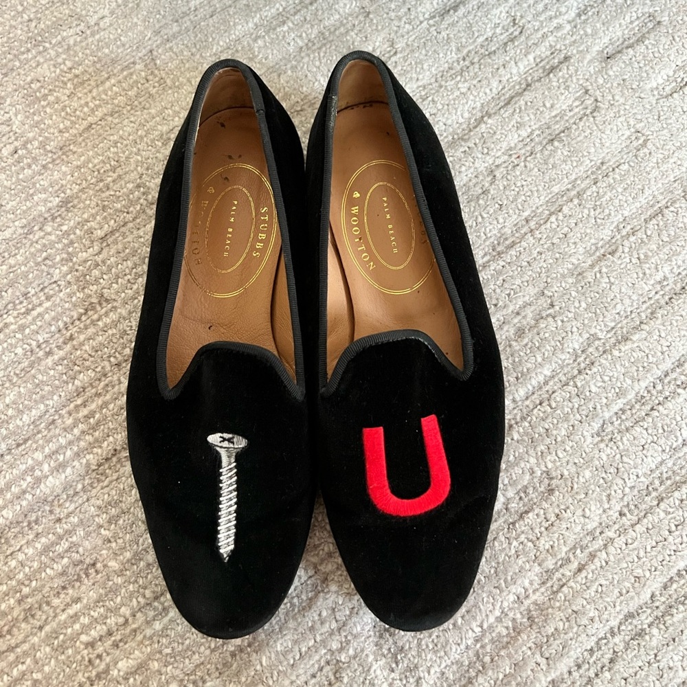Stubbs & Wootton Screw You Velvet Slippers Size 7.5